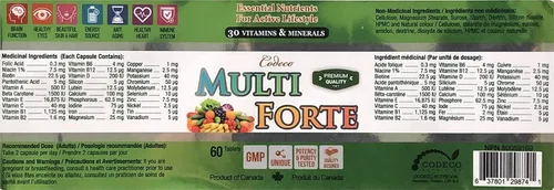 Miniatura 2 de Codeco Multi Forte Premium 30 Vitaminas y Minerales 60 Tabletas
