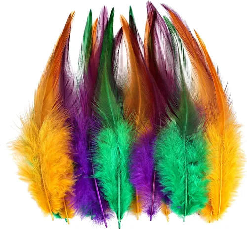 Miniatura 17 de Plumas para manualidades, 240 piezas de 5-7 pulgadas de color azul agua, plumas de gallo Saddle Hackle, plumas a granel para bodas, fiestas en casa