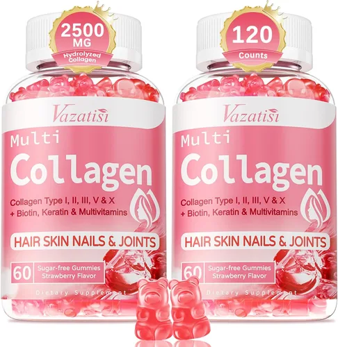 Miniatura 8 de Gomitas de péptido de colágeno para mujeres y hombres, sin azúcar, colágeno hidrolizado con biotina para cabello, piel, uñas y digestión, proteína