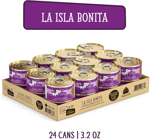 Miniatura 3 de Weruva Cats in The Kitchen, La Isla Bonita - Alimento para gatos Au Jus con caballa y camarones, lata de 3.2 onzas (paquete de 24)