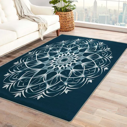 Miniatura 7 de Alfombra de mandala y decoración del hogar, alfombra de 4 x 6 pies, alfombras abstractas para sala de estar, dormitorio, alfombra de mandala