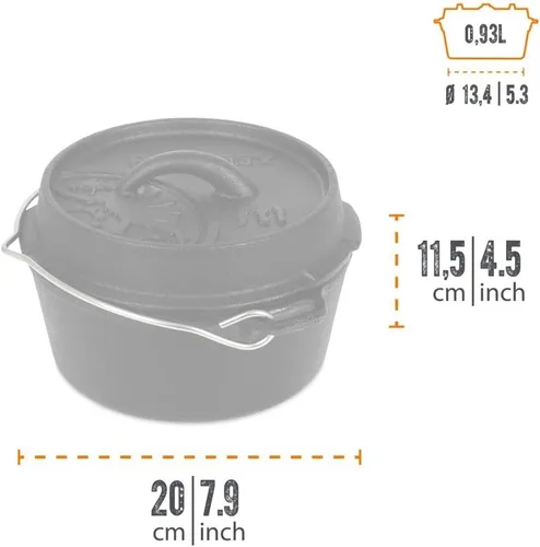 Miniatura 5 de Petromax Horno holandés de hierro fundido para cocinar u hornear al aire libre sobre una fogata o en la cocina del hogar, los utensilios de cocina