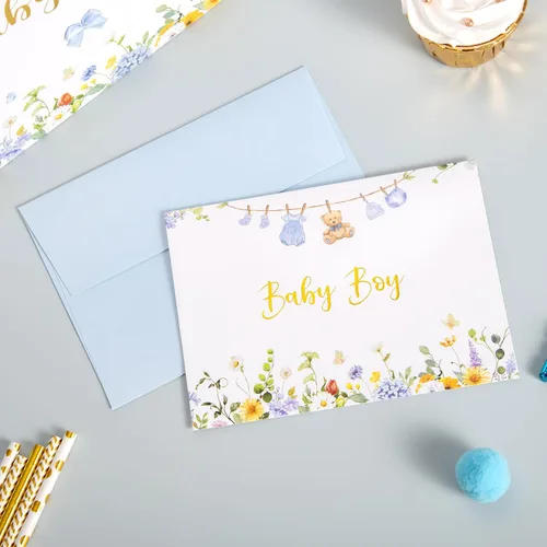 Miniatura 4 de Crisky Bolsa de regalo grande de 13" para niño con papel de seda, tarjeta de regalo y lazo para decoración de baby shower y cumpleaños de niño