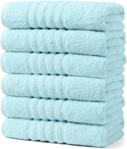 Miniatura 46 de Aibaser Toallas de mano - 16x30 pulgadas - Toallas de mano ligeras y altamente absorbentes para baño, viaje, gimnasio, ducha y spa (Azul)