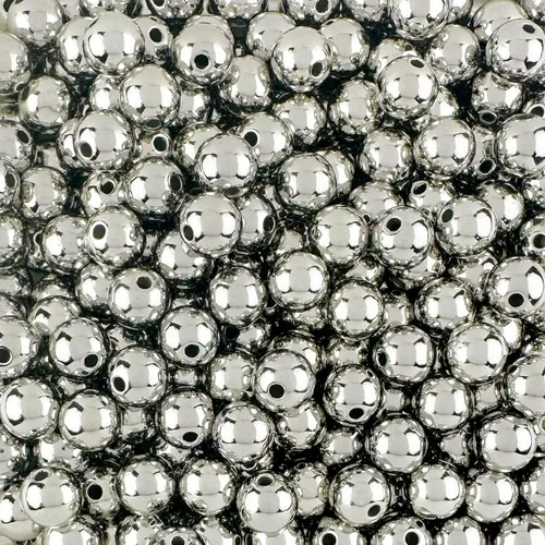 Miniatura 34 de 1000 cuentas redondas de acrílico negro de 0.315 in de diámetro con agujero de 0.079 in