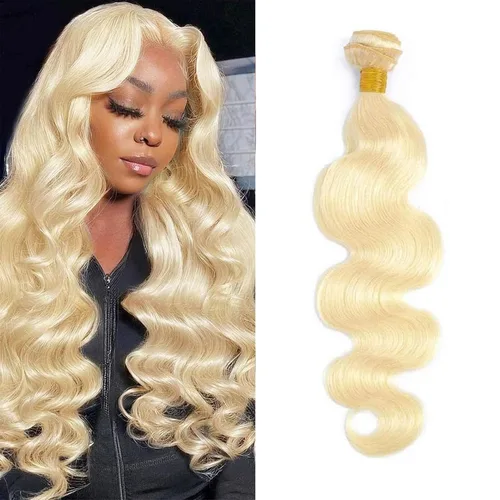Extensiones de cabello humano ondulado rubio 613 de 12 pulgadas, 100% sin procesar, grado 14A, cabello humano virgen brasileño sin procesar, 1