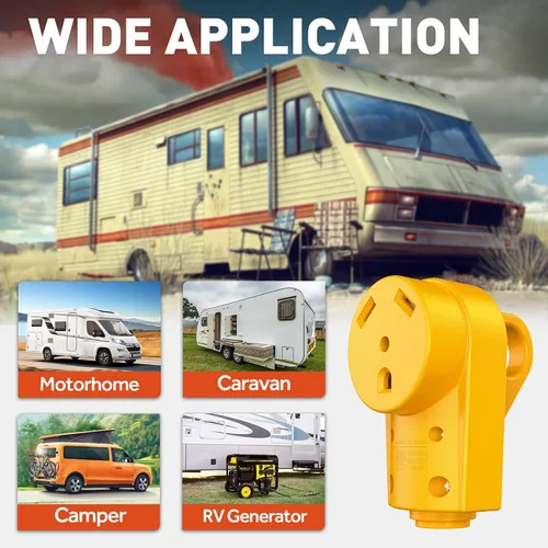 Miniatura 6 de SnowyFox Enchufe de Repuesto Hembra de 30 Amperios para RV - Enchufe Resistente de 30 Amperios para RV con Mango Ergonómico, Diseñado para Acomodar