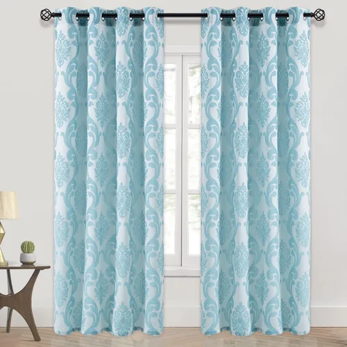 Miniatura 12 de NAPEARL - Cortinas de damasco marrón: cortinas de lujo para sala de estar, cortinas de jacquard para decoración del hogar, cortina marrón victoriana