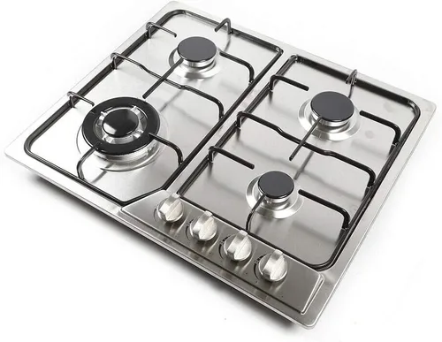 Miniatura 10 de Estufa de gas de 34 pulgadas, 5 quemadores de acero inoxidable incorporada, estufa de gas G/LPG para el hogar, cocina, comercial con protección de 5