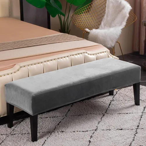 Miniatura 9 de Fundas de banco rectangulares, funda extraíble para silla de comedor, ajuste suave, universal, elásticas, antipolvo, lavable, protector de asiento