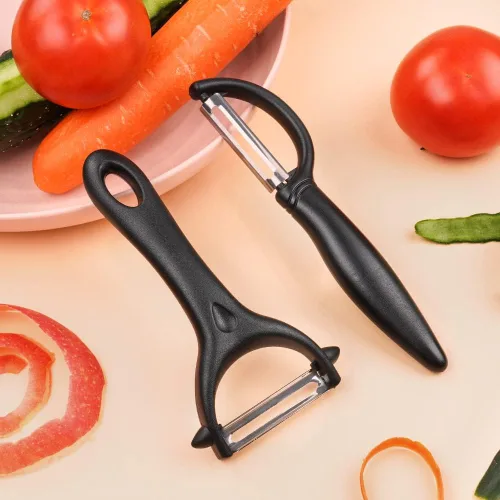 Miniatura 5 de AUAUY Juego de 2 peladores de patatas, juego de pelador giratorio de verduras en forma de Y e I, pelador de frutas para cocina, pelador de agarre