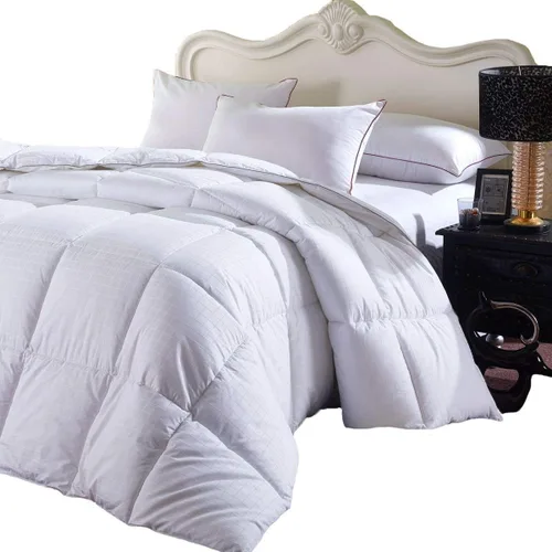 Miniatura 2 de Royal Hotel Bedding Edredón de plumón de ganso, tamaño California King, 300 hilos 100% algodón Dobby a cuadros, 600 FP, relleno de plumón de 40 onzas