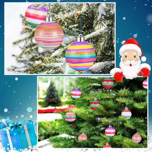 Miniatura 7 de Sratte Kit de decoración de bolas lisas para árbol de Navidad de 2 pulgadas, adornos de bolas blancas en blanco para actividades de manualidades