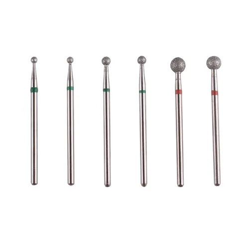 Miniatura 8 de Juego de 6 brocas de bola de diamante profesional, juego de brocas para cutícula para manicura rusa, broca de vástago de 3/32 (φ5.0.000 in)