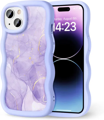 Miniatura 25 de Compatible con iPhone SE/8/7 Funda para Mujeres y Niñas, Marco Ondulado Rizado con Patrón Lindo, Estética Delgada Suave Silicona TPU Parachoques