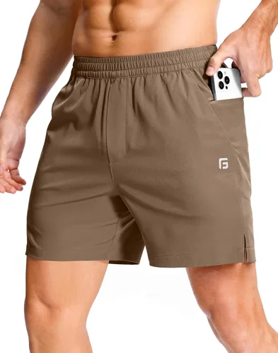 Miniatura 62 de GGJ Pantalones cortos deportivos ligeros para hombre con 2 bolsillos con cremallera de 7/5/9 pulgadas, pantalones cortos de tenis de secado rápido