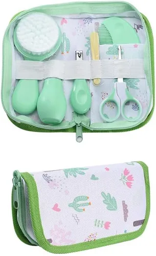 Miniatura 4 de Kit de aseo para bebés, juego de cuidado de seguridad infantil con cepillo para el cabello, peine cortaúñas, aspirador nasal, kit esencial para Rosa