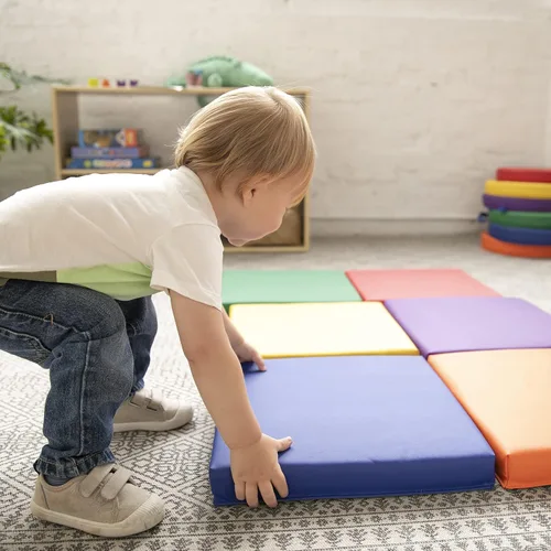 Miniatura 12 de ECR4Kids SoftZone - Cojines de suelo, cuadrados, asientos flexibles, surtidos, 6 piezas