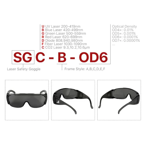 Miniatura 2 de Cloudray 10600nm 10.6um gafas protectoras del CE de las gafas de seguridad del laser OD6+para el estilo B de la máquina de grabado del corte