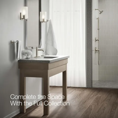 Miniatura 7 de KOHLER K-28126-4K-BN Venza® - Grifo de lavabo de baño con mango único, instalación de 1 orificio con drenaje clicker, 1.0 GPM, níquel cepillado