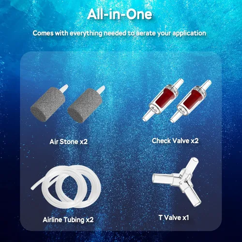 Miniatura 6 de AquaMiracle Bomba de aire portátil de acuario alimentada por batería de litio para pecera, aireador recargable por USB para pesca al aire libre