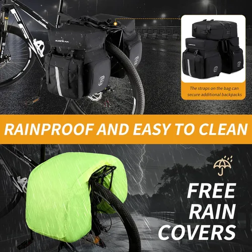 Miniatura 3 de Bolsa de Accesorios para Bicicleta Sunpeak Alforjas para Portaequipaje Trasero de Bicicleta 45L Bolsa de Sillín Impermeable para Bicicleta
