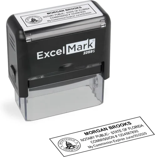 Miniatura 66 de ExcelMark Sello Notarial para los 50 Estados - Sello Oficial del Estado - Texas Negro