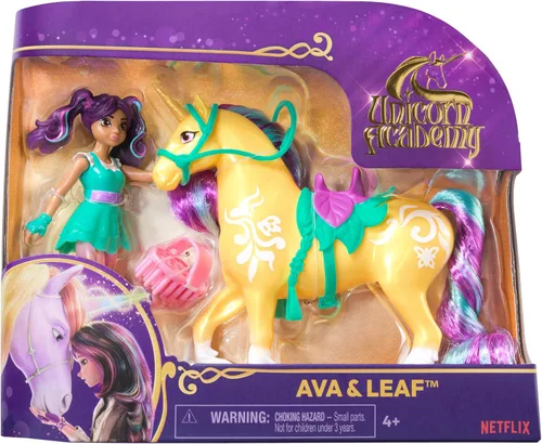 Miniatura 4 de Unicorn Academy Juego de jinete y unicornio – Aprox. 4.7 in, la popular serie Netflix, con 2 accesorios y pincel para juegos de rol creativos