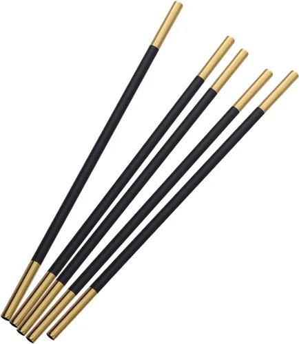 Pajitas de metal reutilizables de acero inoxidable, popotes de metal reutilizables extralargos, pajitas de metal rectas, oro negro, 5 piezas.