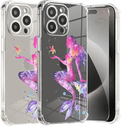 Miniatura 45 de Roemary Buffertech - Funda protectora para iPhone 13 Pro Max con diseño Golden Retriever, diseño de arcoíris con protector de pantalla