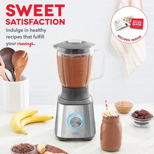 Miniatura 3 de Dash Quest Blender - Batidora de cocina de 600 W con jarra de vidrio de 1.5 litros, cuchillas de acero inoxidable, 3 velocidades + pulso