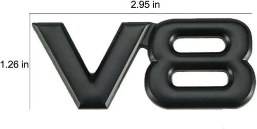 Miniatura 3 de Dsycar V8 Emblema adhesivo de metal 3D para coche, pegatina de coche, emblema de repuesto para camiones y coches (V8-Negro)