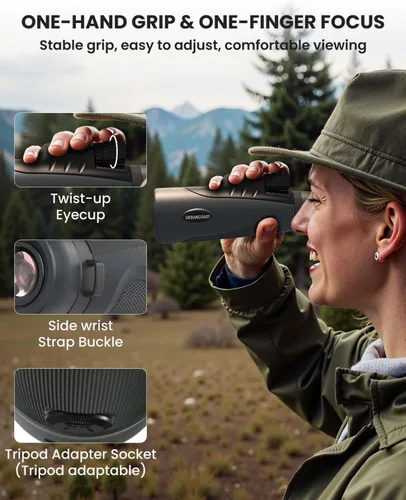 Miniatura 4 de Monoculares HD de 15 x 54 para adultos de alta potencia, telescopio impermeable con prisma BAK4 y lente FMC, monocular para observación de aves