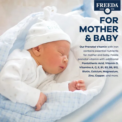 Miniatura 5 de FREEDA Vitamina prenatal - Kosher prenatal con hierro, metilfolato (ácido fólico biodisponible), colina y vitamina D - Un multivitamínico diario