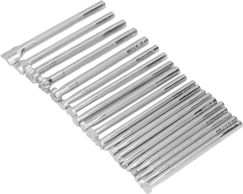Miniatura 6 de 20Pcs Leather Stamping Tools Set, DIY Leather Stamp Punch Tools with 20 Patterns, High Hardness Anti Rust Alloy Steel for Saddle Making, Leather