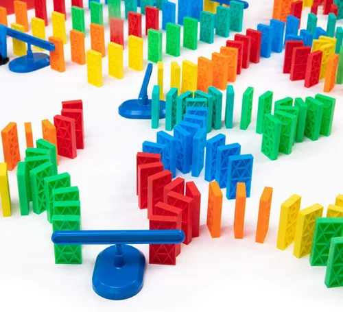 Miniatura 5 de Bulk Dominoes Kit de dominó cinético Juego de dominó, juguetes pequeños STEM STEAM, juegos familiares para niños, juguetes y juegos para niños