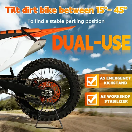 Miniatura 4 de JFG RACING - Soporte de triángulo para moto de tierra, patane trasero universal para motocicleta, soporte para rueda lateral para moto de pit