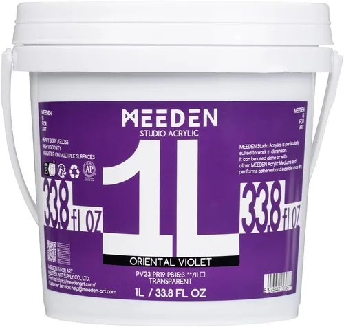 Miniatura 28 de MEEDEN Pintura acrílica blanca de titanio: 1 l/33.8 oz pinturas acrílicas brillantes de cuerpo pesado - Pintura blanca gruesa para lienzo, Blanco
