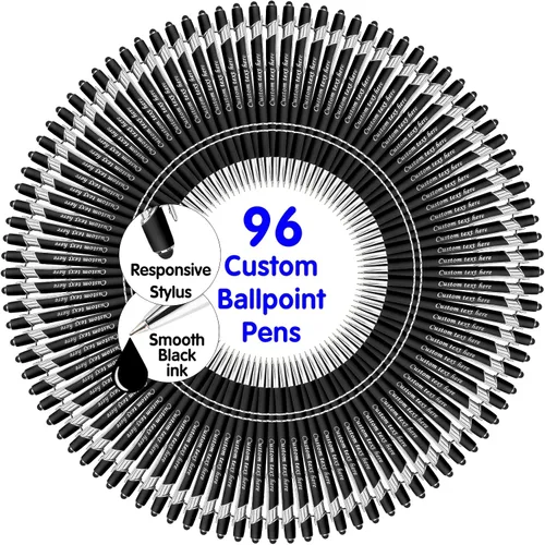 Miniatura 38 de Bolígrafos personalizados a granel con punta de lápiz capacitivo, bolígrafos personalizados de 0.020 in con nombre, logotipo o mensaje grabado