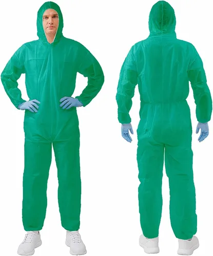 Miniatura 18 de Trajes de materiales peligrosos, 10 opciones de colores Monos protectores desechables, traje de pintura con muñecas elásticas, tobillos y capucha