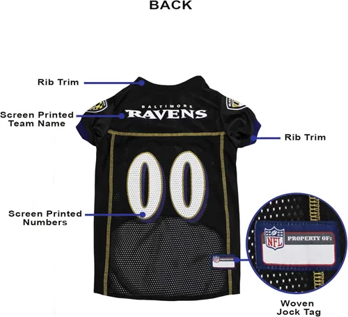 Miniatura 5 de Camiseta NFL BALTIMORE RAVENS para perro, talla XXG
