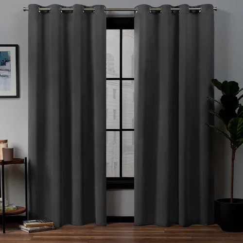 Miniatura 30 de Exclusive Home Curtains - Par de paneles de cortinas, modelo Academy, con ojales para bloqueo total de luz Blanco