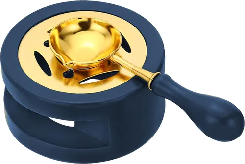 Miniatura 14 de PATIKIL Kit de sellado, calentador de sellos de cera con cuchara de fusión, estufa de fusión retro, herramienta de horno para sellar cuentas, sello