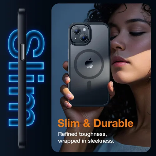 Miniatura 5 de Yriklso Funda para iPhone 13/iPhone14, compatible con MagSafe, a prueba de golpes, magnética 13, protección contra caídas de grado militar, funda