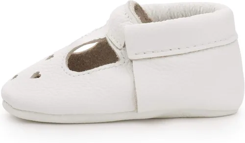 BirdRock Baby Mary Jane - Mocasines para bebé de piel auténtica con suela suave para recién nacidos, bebés, infantes y niños pequeños.