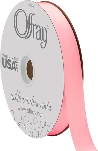 Miniatura 33 de Offray Cinta doble faz de satén, carrete de 7/8 pulgadas de ancho x 20 yardas, color blanco envejecido