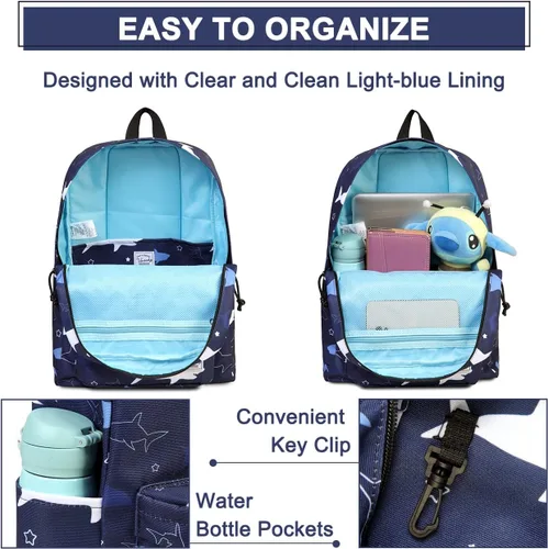 Miniatura 3 de VASCHY - Mochila ligera resistente al agua, mochila casual para hombres y niños, tiburón