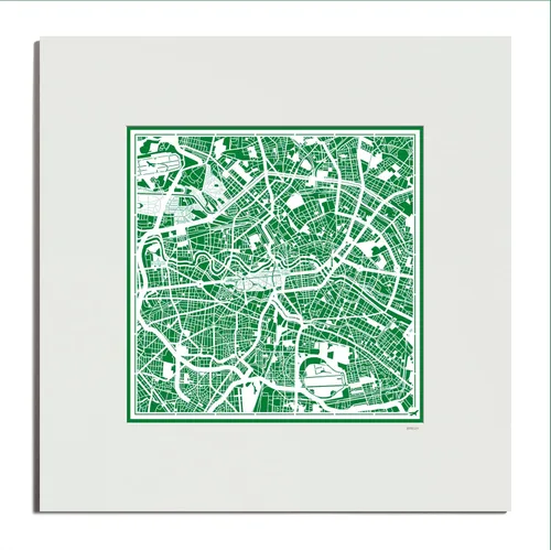 Miniatura 11 de O3 Design Studio Mapa de corte de papel Madrid negro mate de 20 x 20 pulgadas