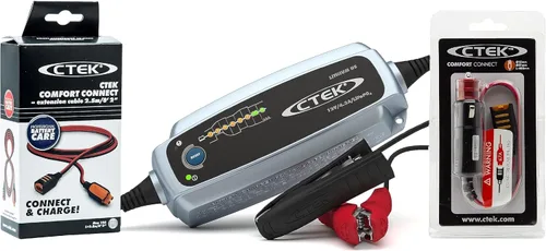CTEK Paquete | 56-926 Litio US 5.0Ah - 60Ah Cargador de batería totalmente automático de fosfato de iones de litio LiFePO4 | Incluye indicador CTEK