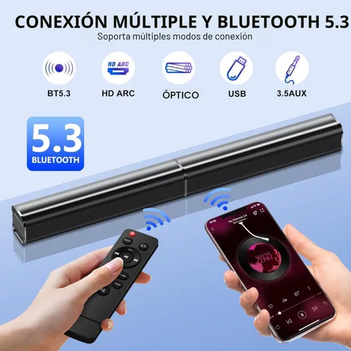 Miniatura 6 de Barra de sonido, barra de sonido de 80 W para Smart TV, barra de sonido Bluetooth 5.3 2026, sonido envolvente de cine en casa, graves de altavoz